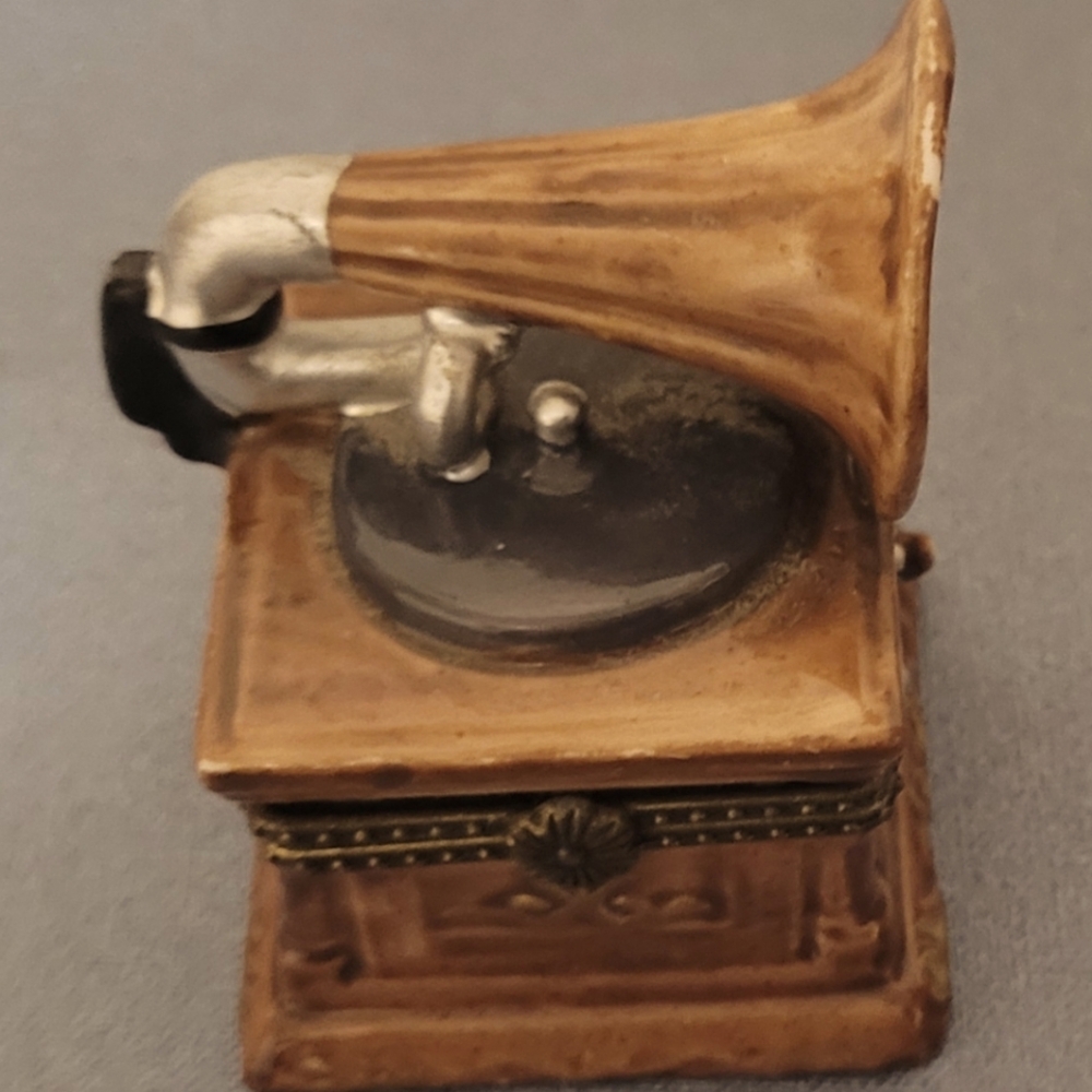 Collectible Gramophone Record Player Trinket Box